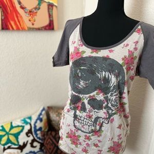 Pin Up Skull Floral Shirt